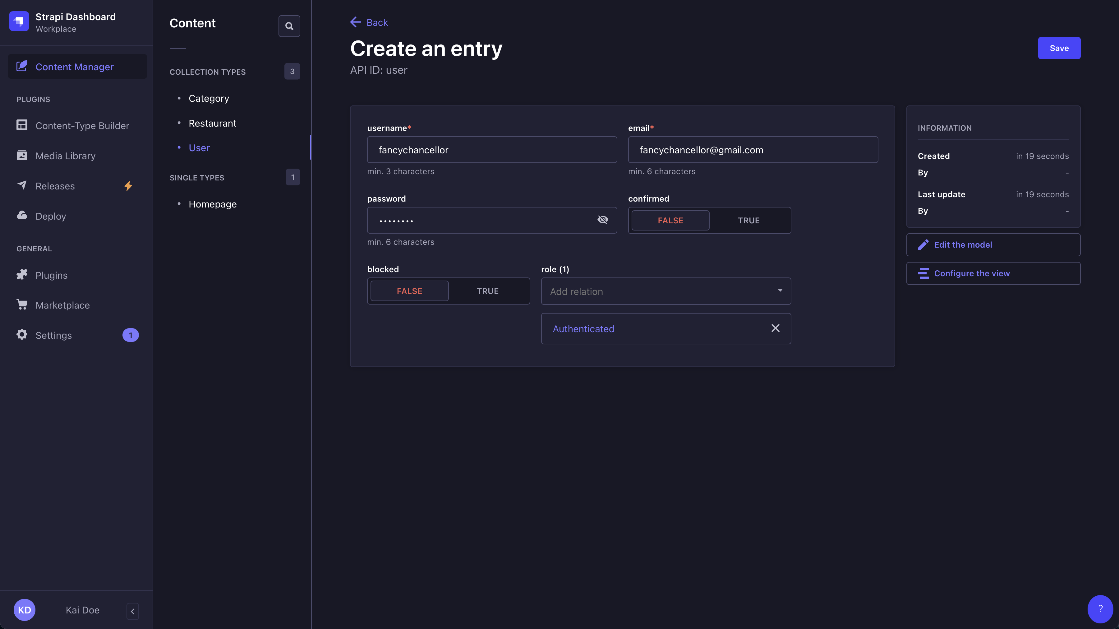 Managing end users via the Content Manager